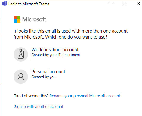 Microsoft Work or School Account