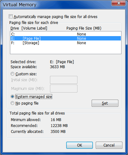 Move page file to another drive
