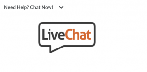 Bubble that says "live chat" to show where to chat on Brightspace