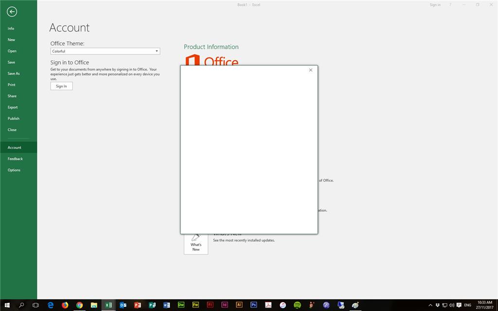 Office 2016 for PC - Blank white sign-in box, freezes any Office - Microsoft  Community