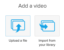 two options you'll get when uploading media, with the option to upload a file on the left and to import from echo library on the right.