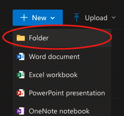 New folder being created