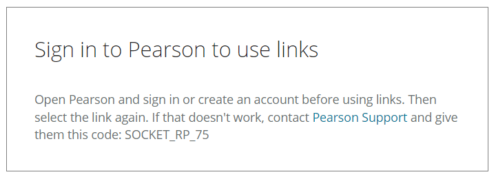 Sign in to Pearson to use links is shown.