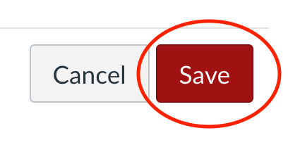 Save button within Canvas