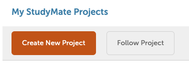 Create New project button within StudyMate