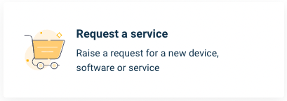 Button thats labeled 'Request a service' on the help desk portal
