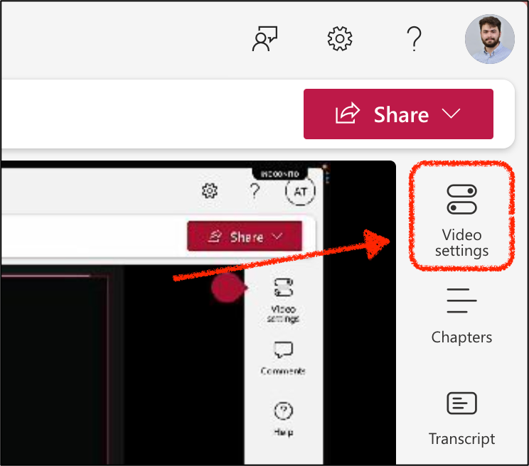 Video Settings button in Stream