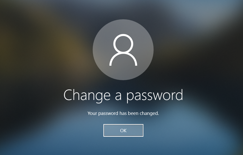 Password change confirmation
