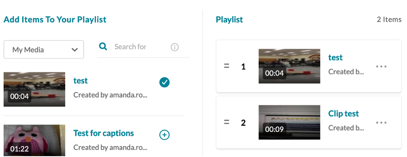 Example playlist screenshot