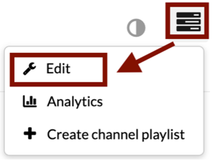 Screenshot of channel actions edit button