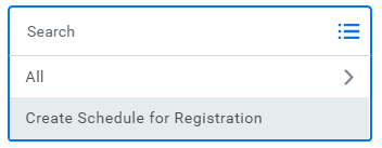 Screenshot of "Create Schedule for Registration" button