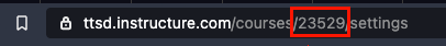 web address with a course ID number in the URl highlighted