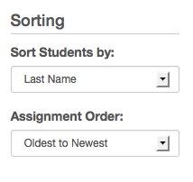 grade book sort options