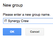 entering a group name