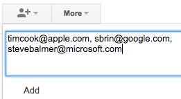 manually entering email addresses