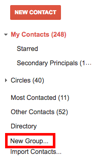 Google contacts, new group link