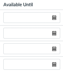 Column labeled "available until." All dat efields below this column are blank.