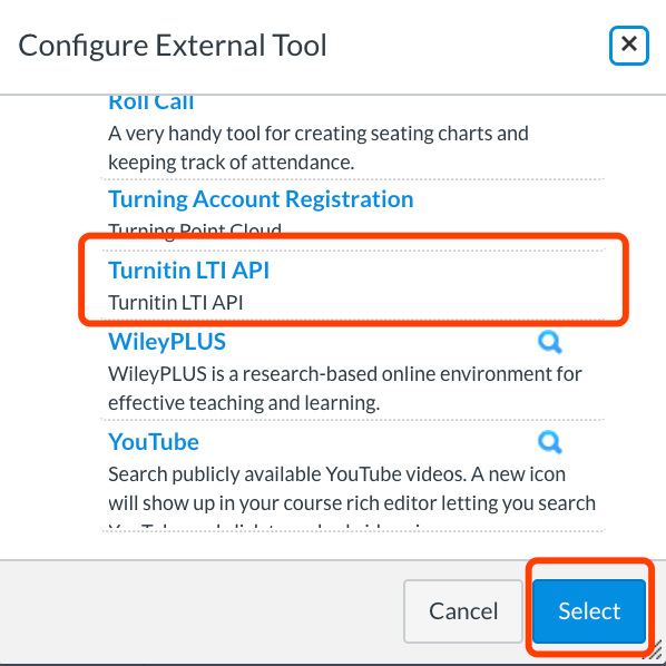 Configure external tool, a list of options appear under it.