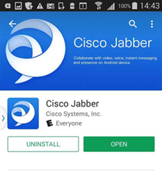Screenshot of Jabber installation on Android