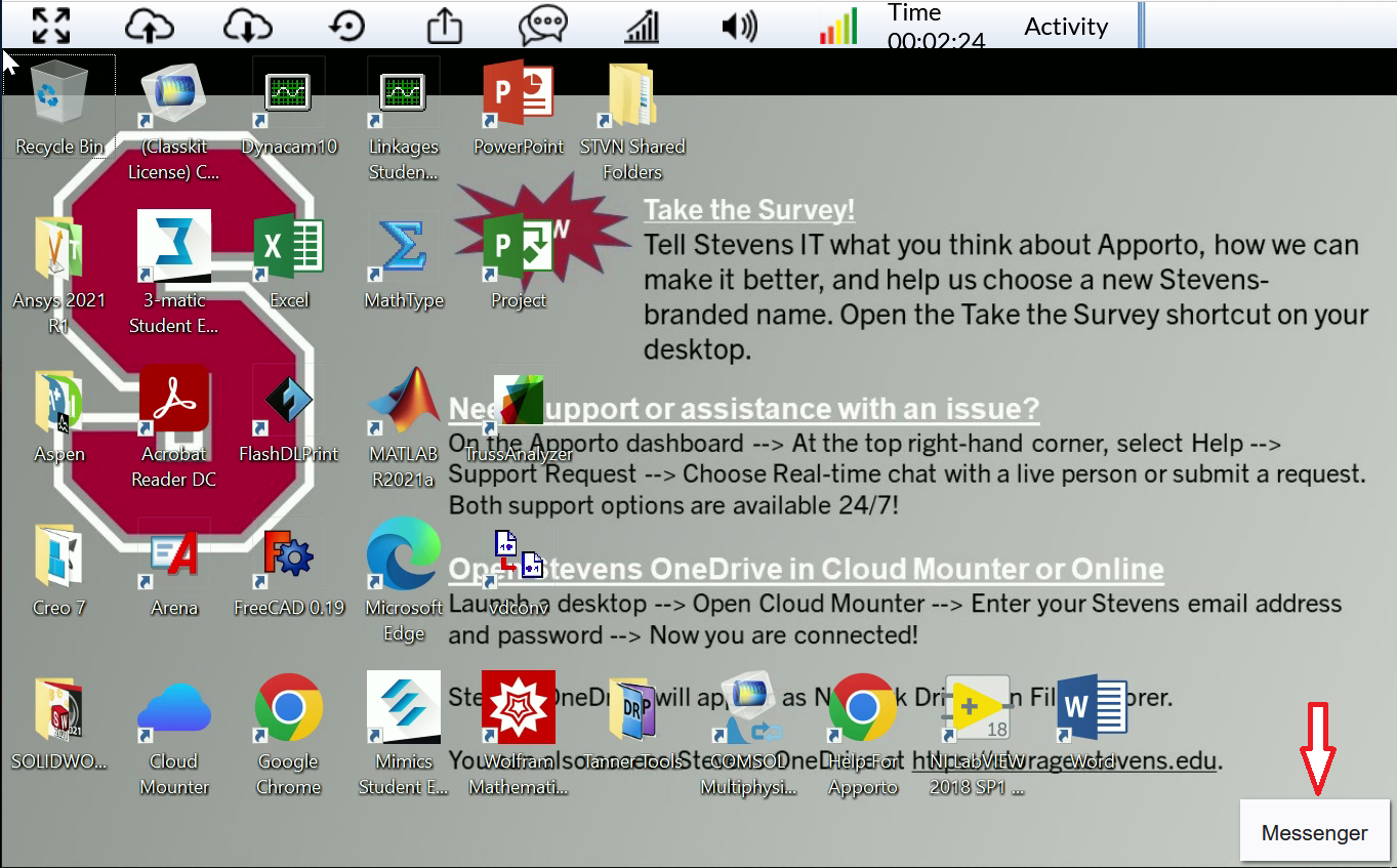 Screenshot of AppSpace Messanger