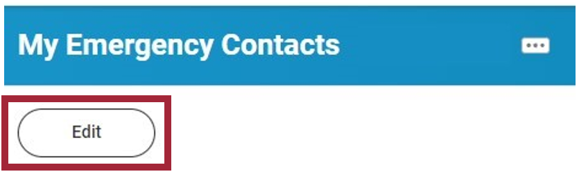 The My Emergency Contacts page. The Edit button listed below is highlighted.