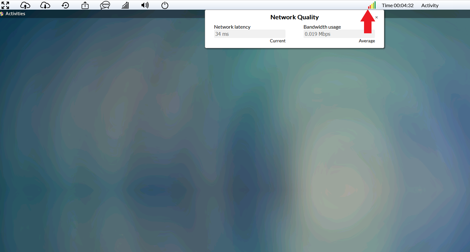 Screenshot of Network Idicator in AppSpace