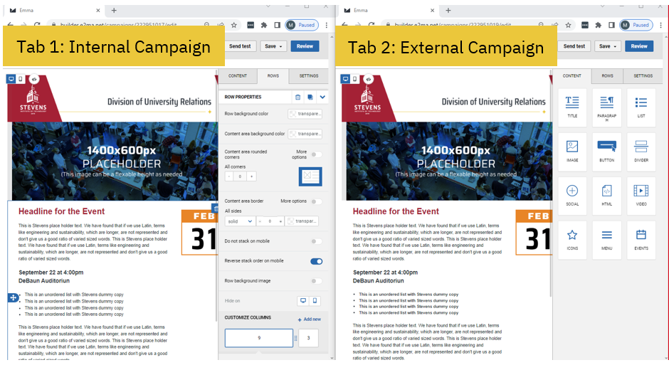 Image of Internal and External Campaigns