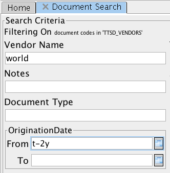 TCM document search fields