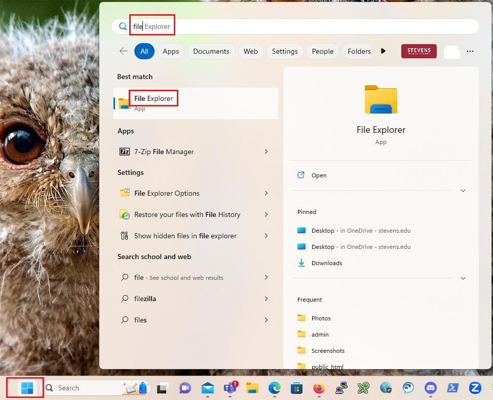 Shortcut of File Explorer in Windows
