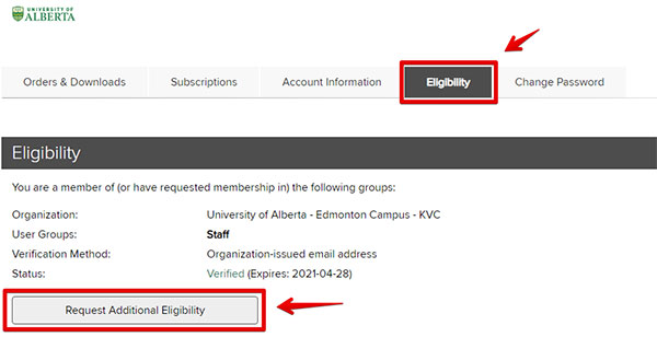 Click on the Eligibility Tab