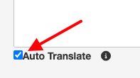 checkbox labeled auto translate