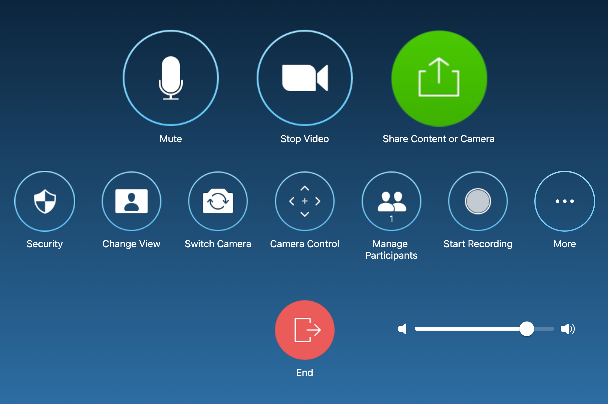 screenshot of zoom rooms menu