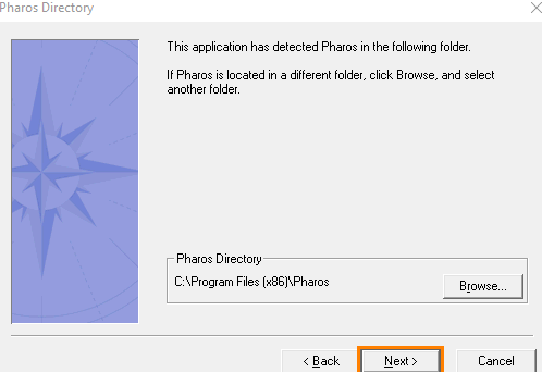 Pharos directory shows in C:\Program Files