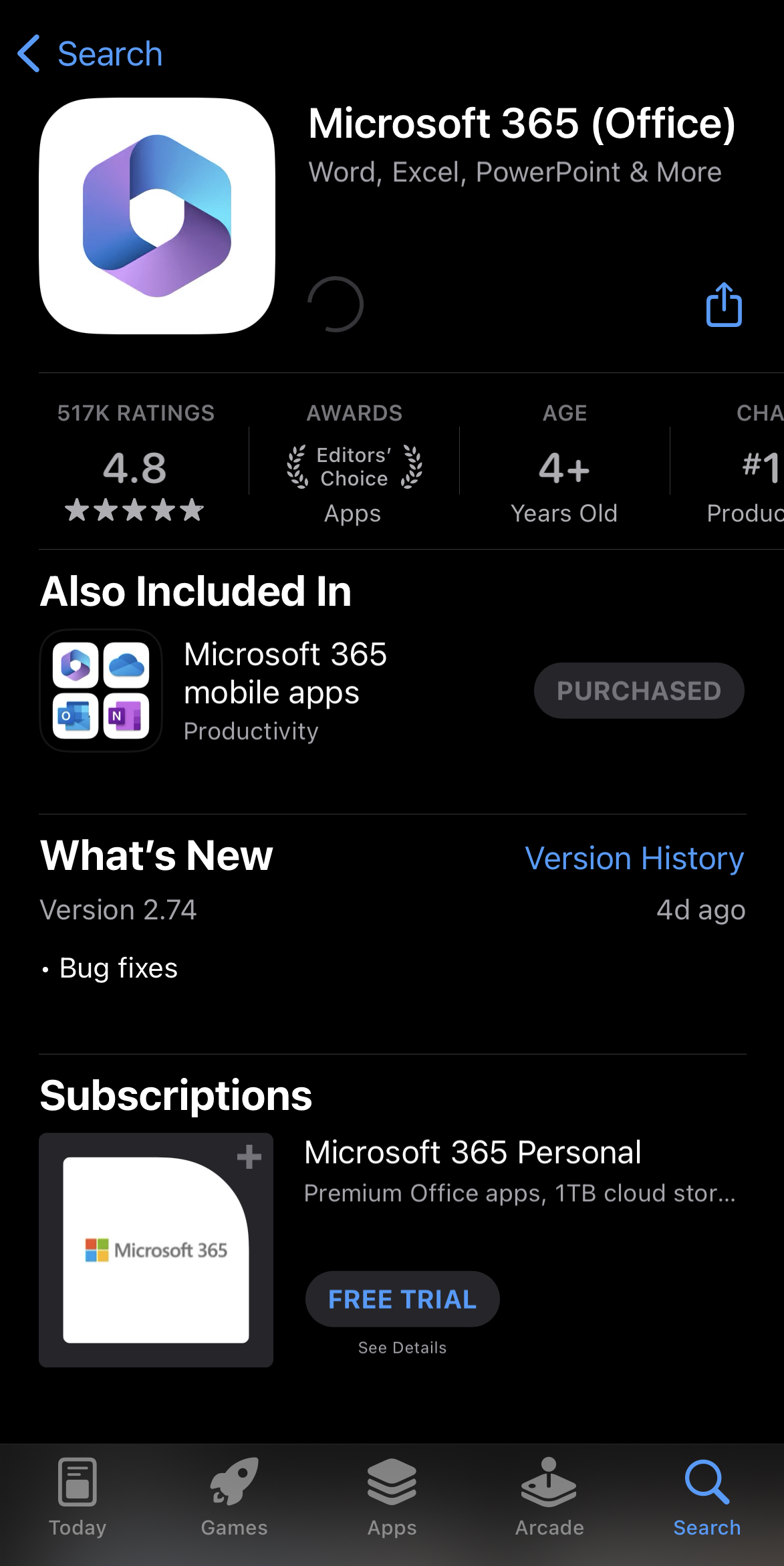 Microsoft 365 download page
