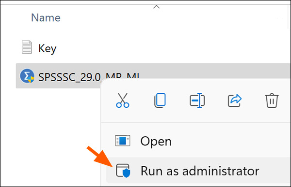 SPSSSC_29.0_MP_ML.exe file as Run as Administrator