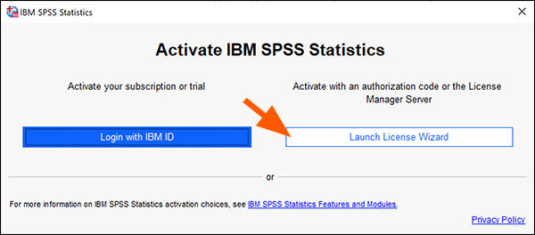 Activate IBM SPSS Statistics