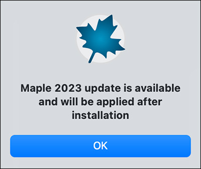 Maple checks for updates