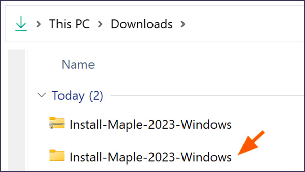 Install-Maple-2023-Windows folder