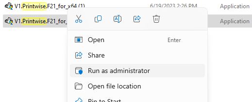 Right-click installer and select Run as administrator