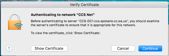 network authentication box for verifying the server's certificate