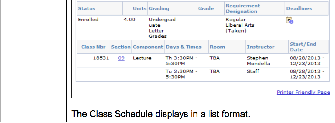 View My Class Schedule 4