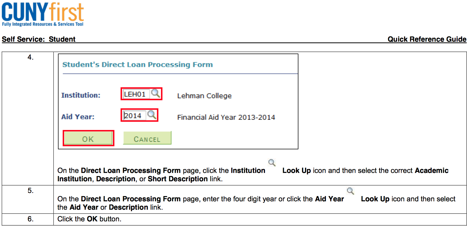 Submit Direct Loan Processing Form 1