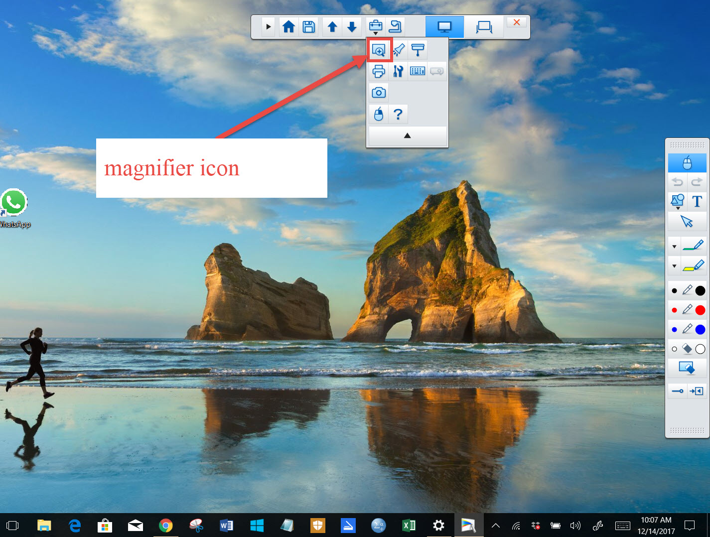 select the magnifier icon