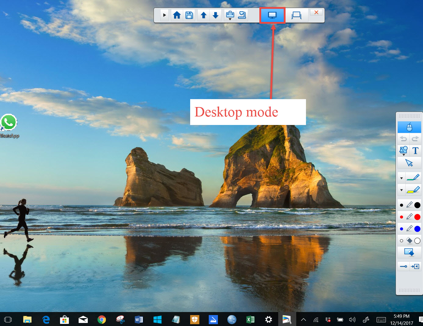 Desktop mode let you use the function of the computer