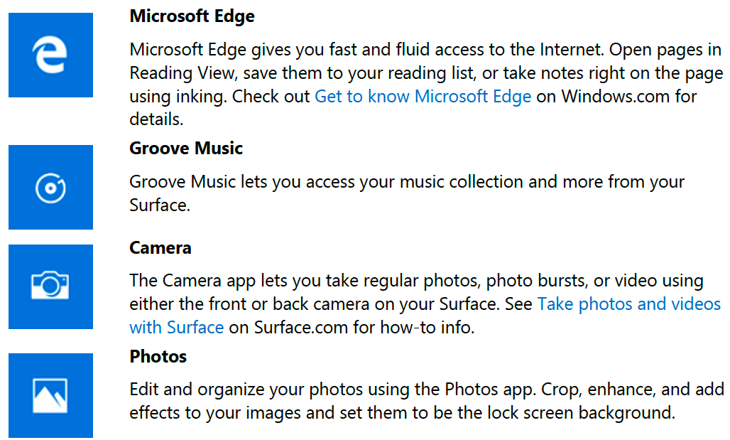 Apps on your Surface Pro3