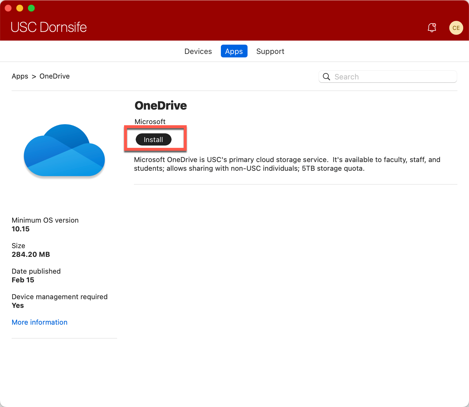 Install OneDrive in Company Portal