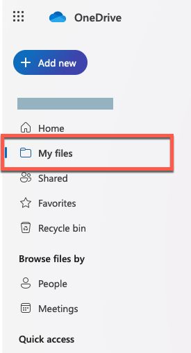 OneDrive - Select My files