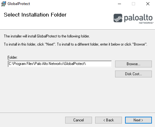 Figure 5: The setup wizard allows the user to choose the installation location on the computer. In most cases, the default location should be used.