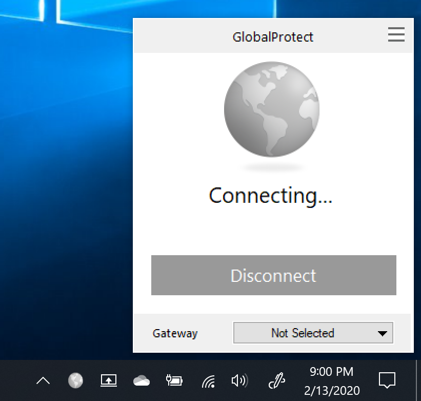 Figure 5: In this image, GlobalProtect is creating the VPN connection.