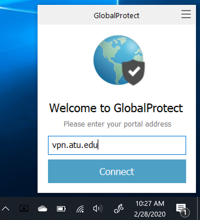 Figure 2: Configuring the portal after installing the GlobalProtect Client.